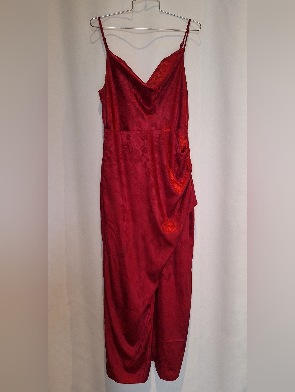 Lulus Red Satin Slip Dress Size L